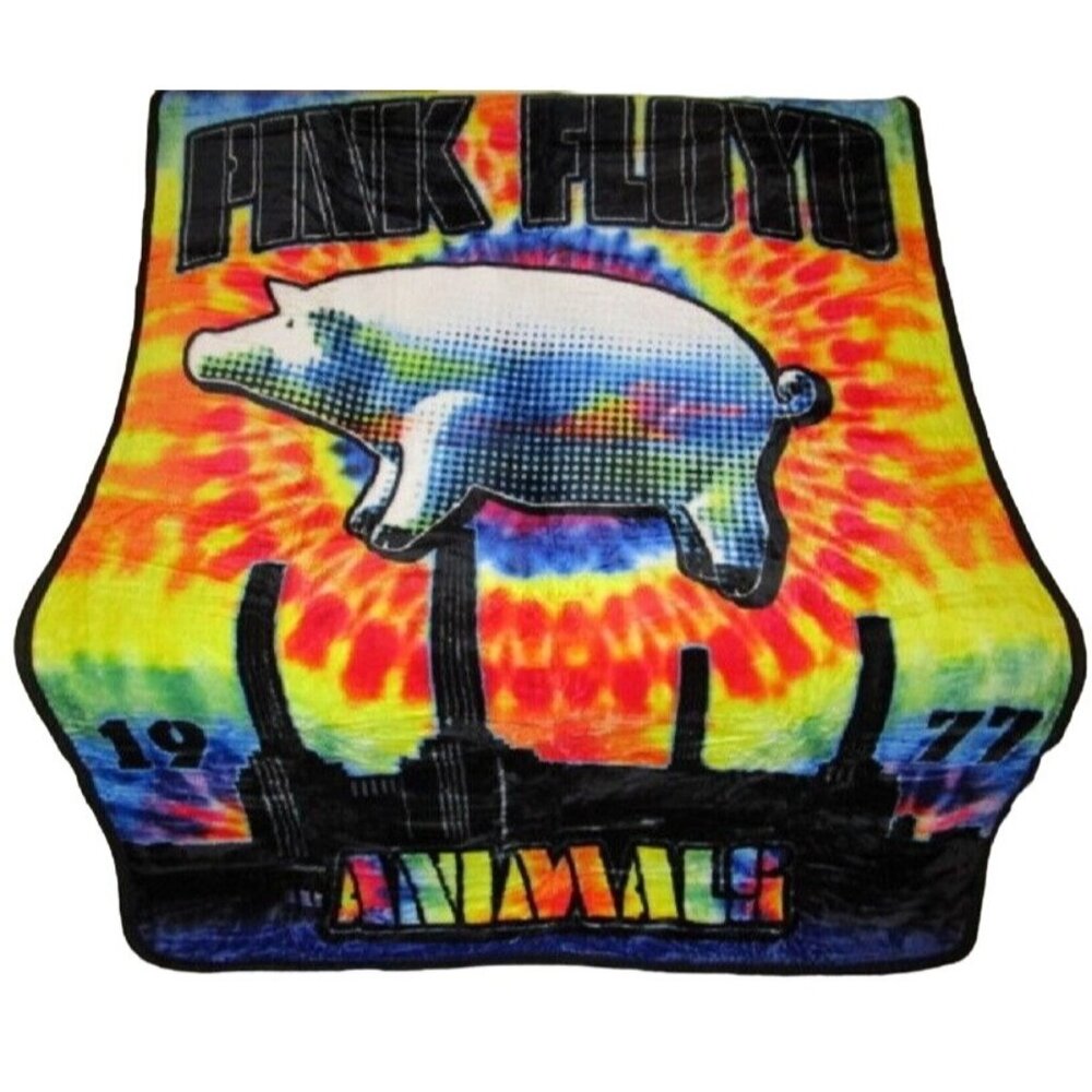 New Animals Pink Floyd Tie Dye Thick Plush Throw Gift Blanket Fleece Pigs 1977